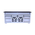 White Walnut Media Storage Cabinet with LED Light Strips Q19468