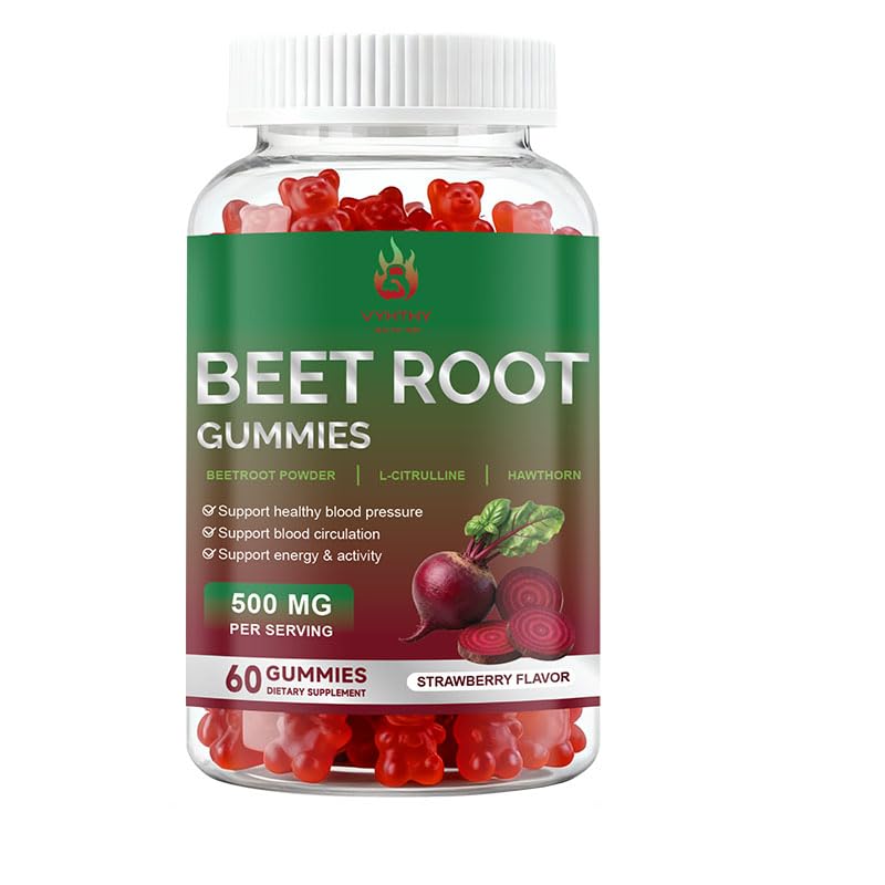 Beet Root Gummies 60 Chews Vegan Non-GMO Gluten Free Supplement N6301