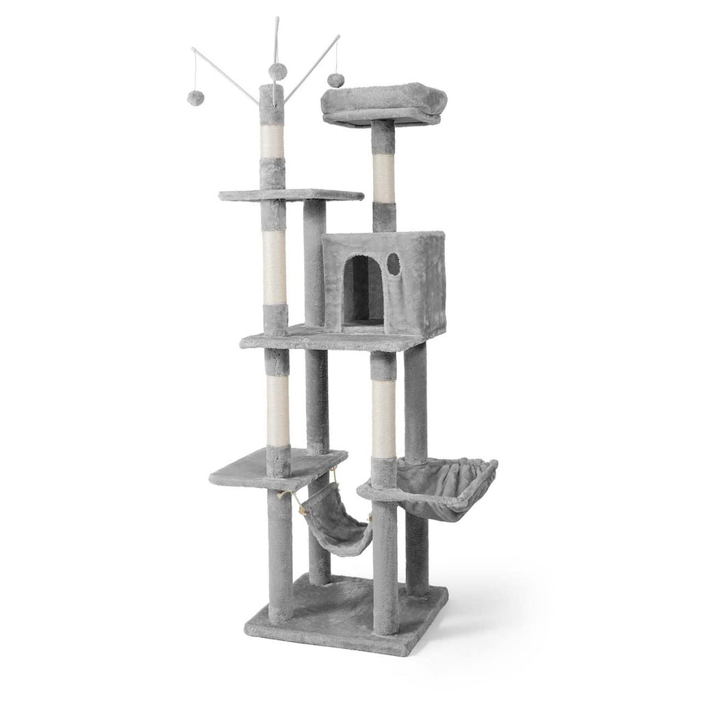 70-Inch Multi-Level Cat Tree with Hammock and Cat Cave I242889