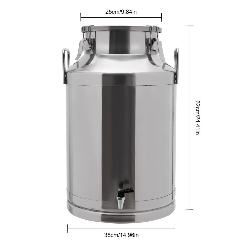 60L Stainless Steel Milk Can with Faucet and Sealed Lid H75425