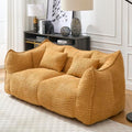Yellow 2 Seat Foam Stuffed Beanbag Chair G9686