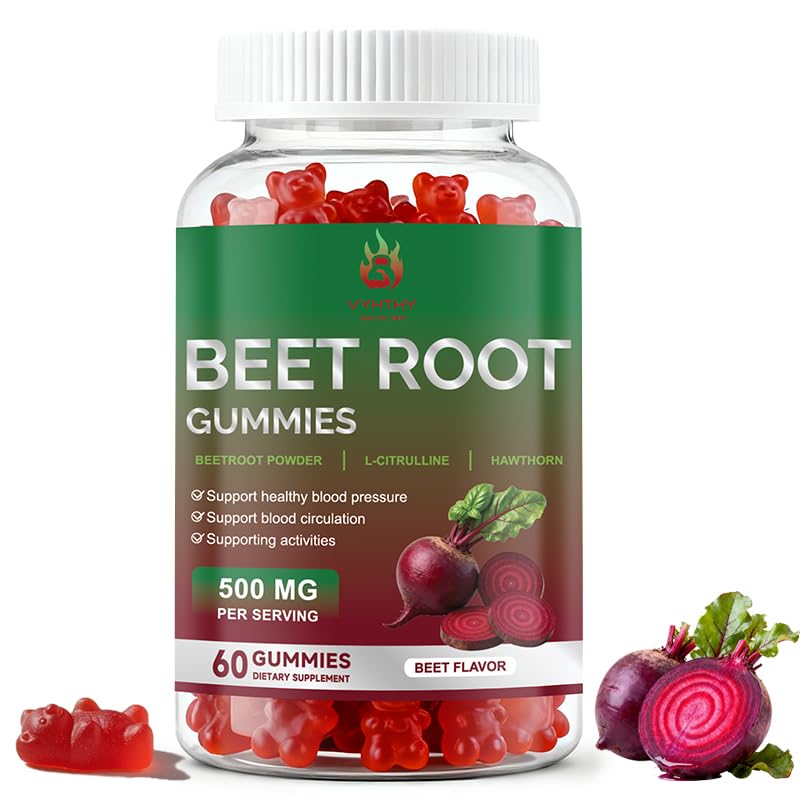 Beet Root Gummies 60 Chews Vegan Non-GMO Gluten Free Supplement N6301