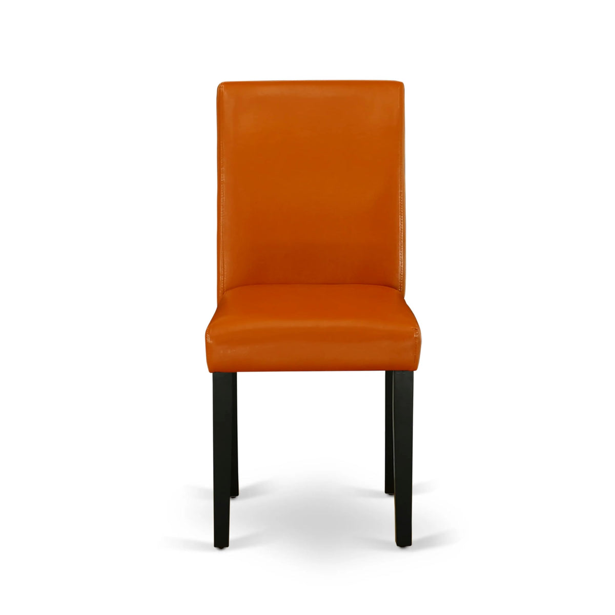 Baked Bean Faux Leather Upholstered Dining Chairs Set of 2 L390