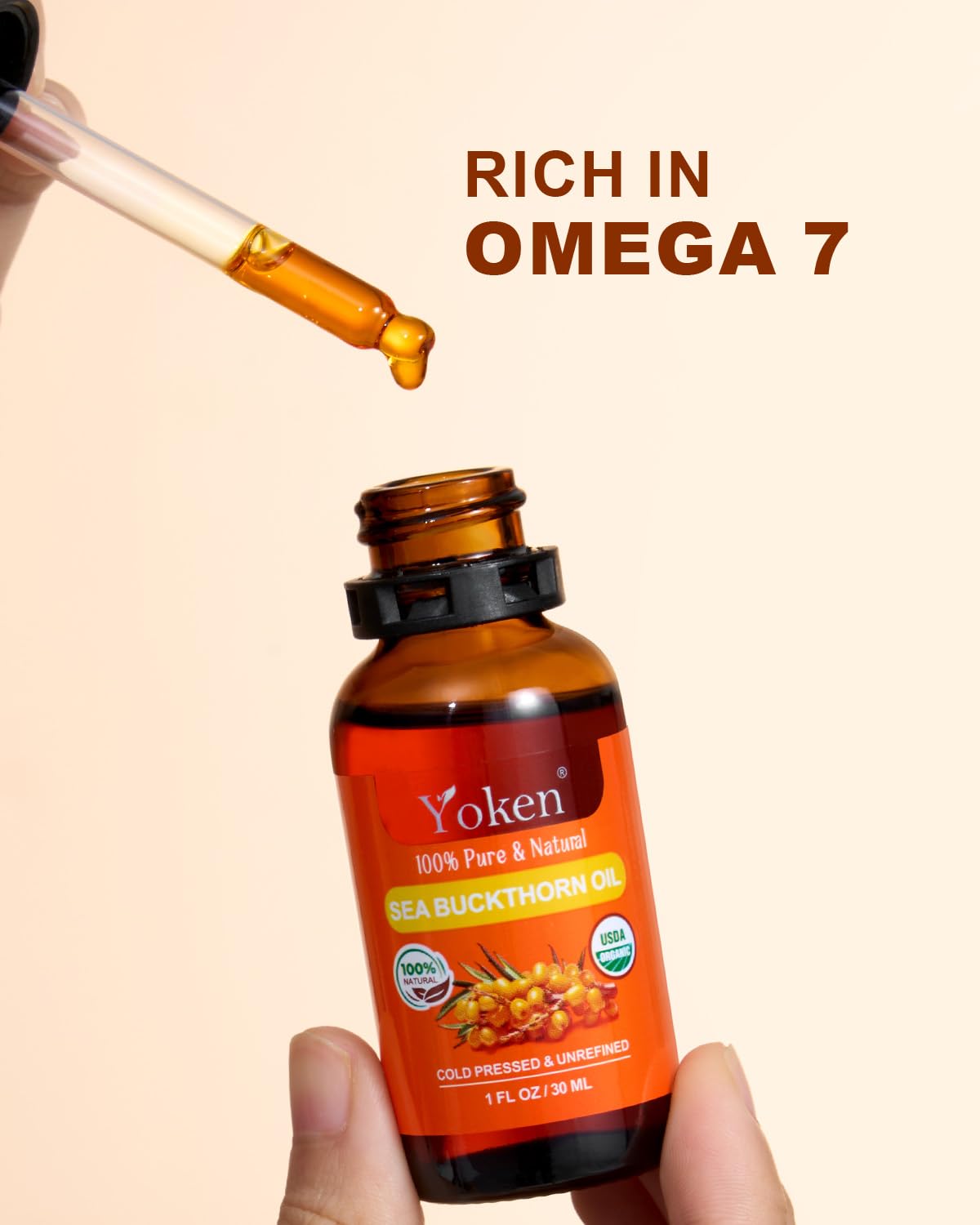Cold Pressed Organic Sea Buckthorn Oil 1oz G24080