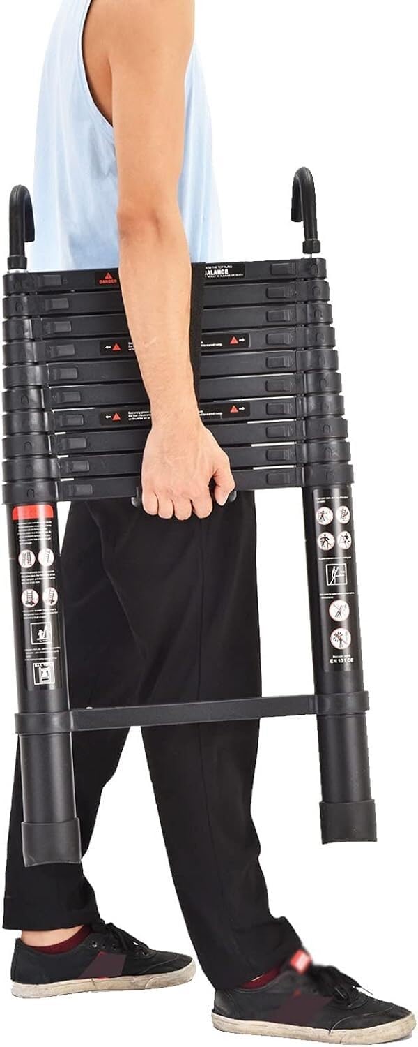 20.3ft Aluminum Telescoping Ladder with Roof Hooks I39661