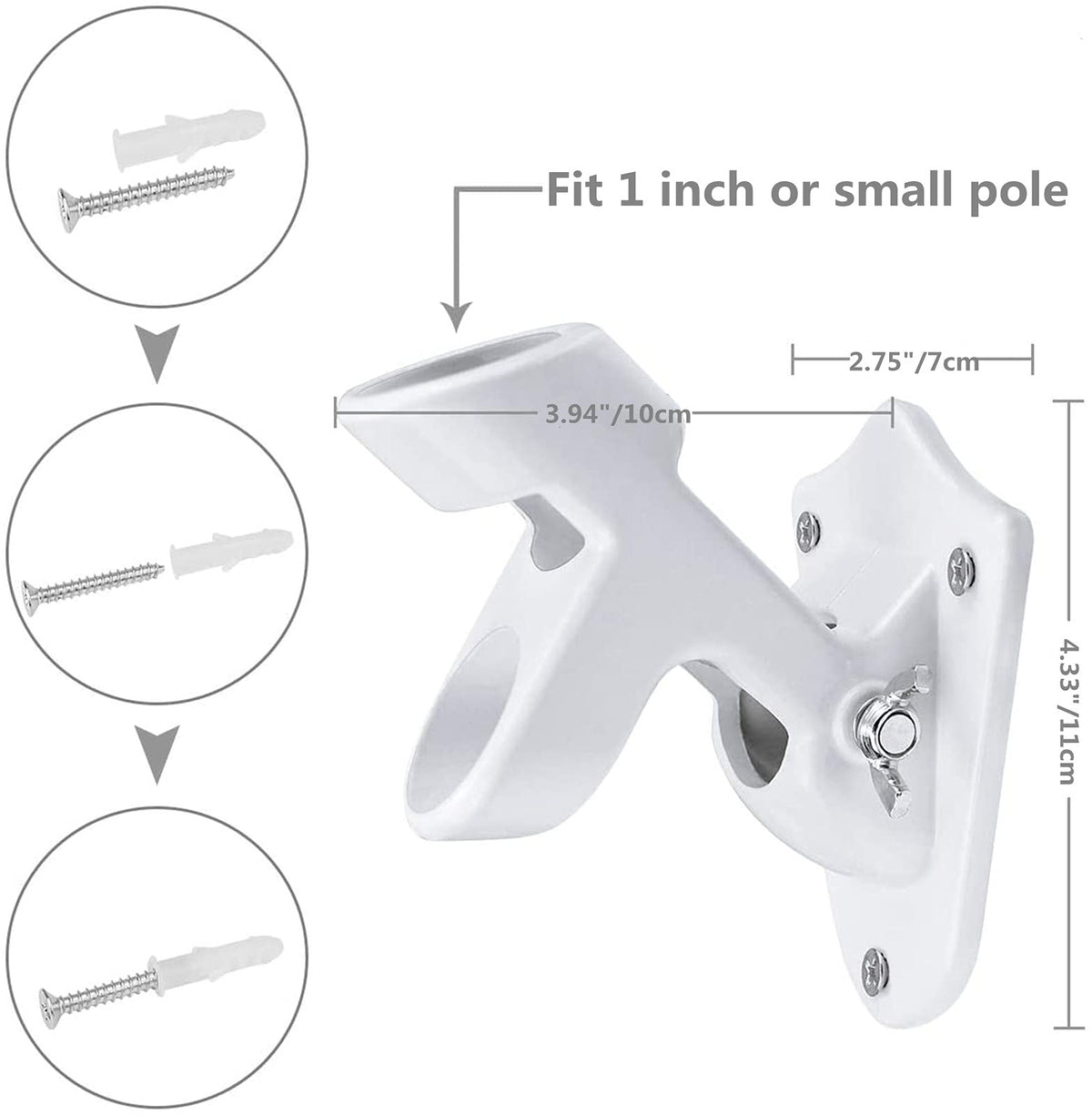 Heavy Duty Flag Pole Holder Wall Mounting Bracket 1" R247