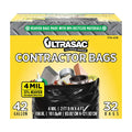 42 Gallons 4 Mil Heavy Duty Contractor Bags 32 Pack with Ties X1515