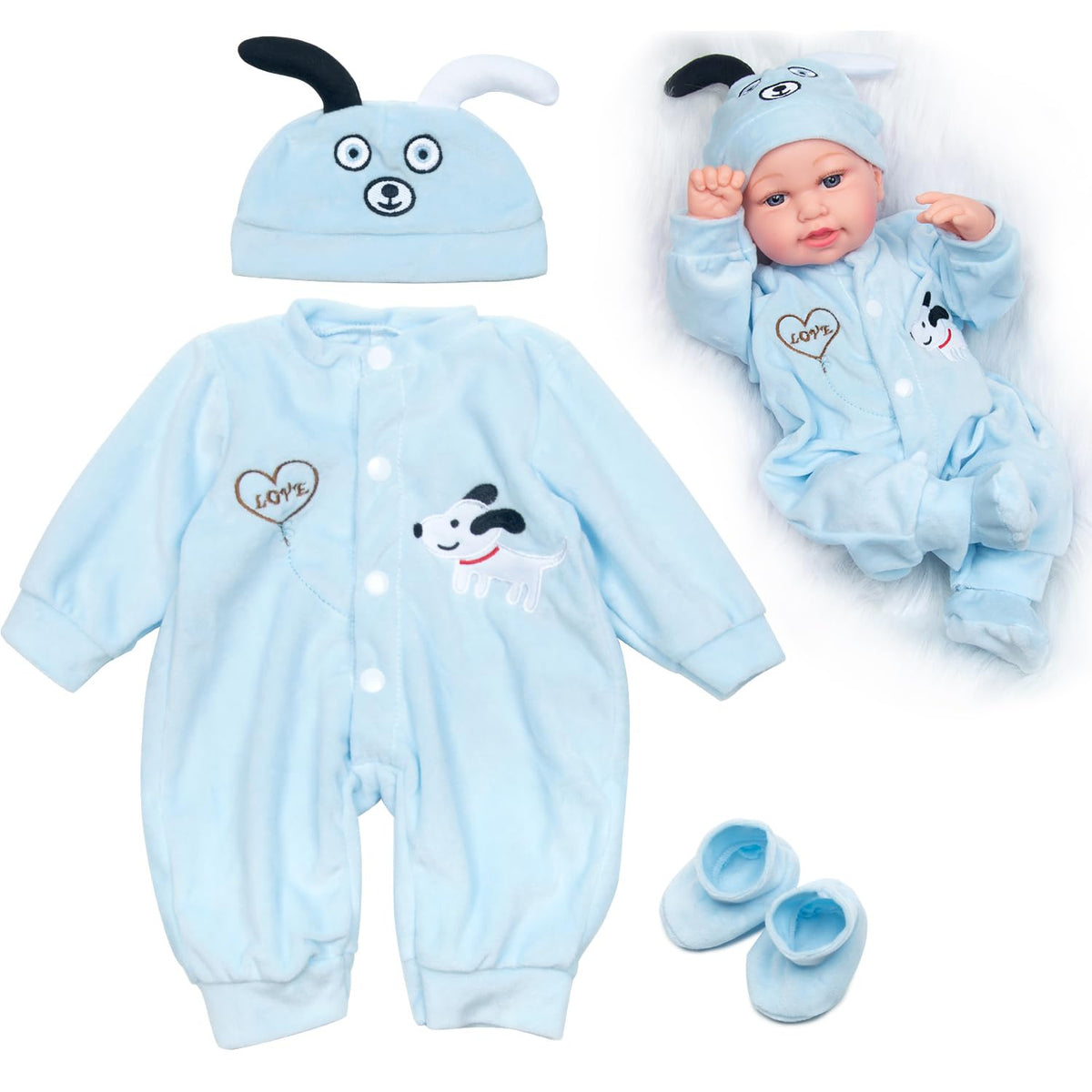 Blue Puppy 3-piece Doll Clothes B37042