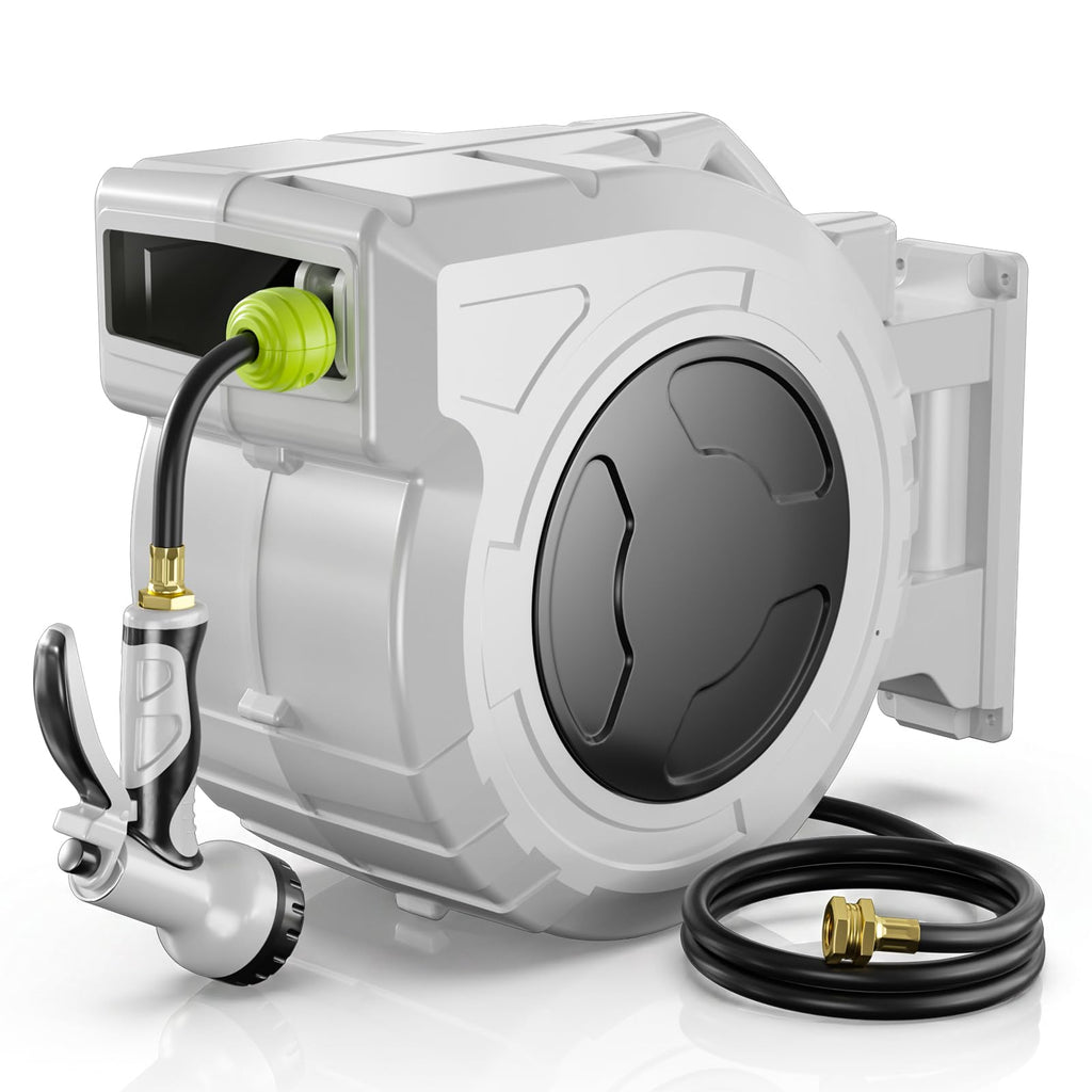1/2 Inch x 100ft Wall Mounted Retractable Garden Hose Reel O788