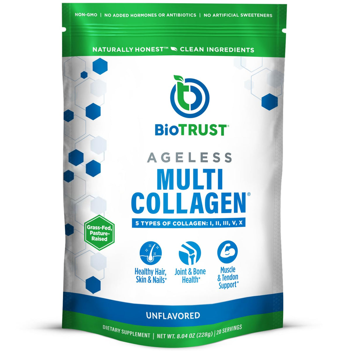 Unflavored Hydrolyzed Grass Fed Collagen Peptides Powder G640
