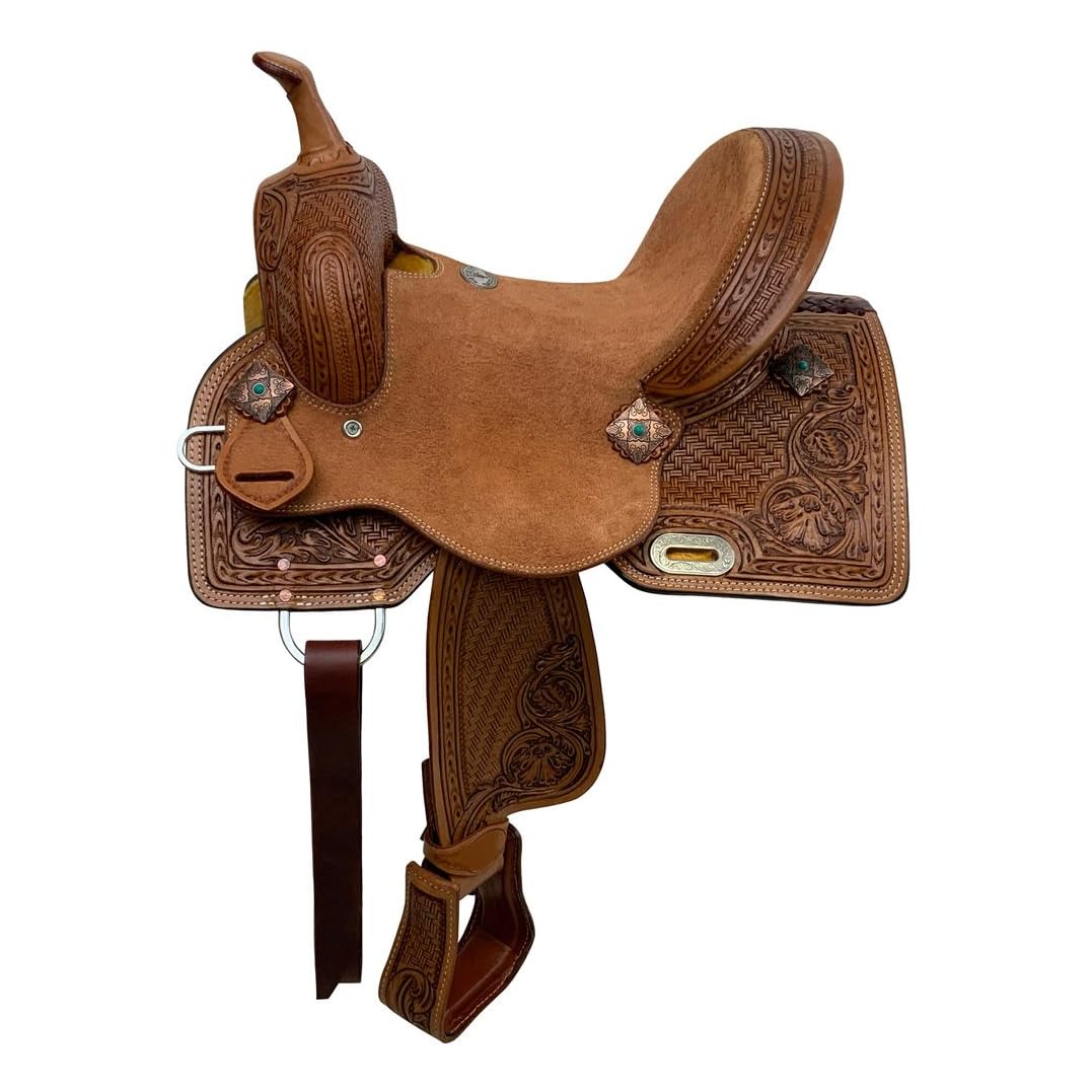 8" Western Leather Horse Saddle Set Q27414