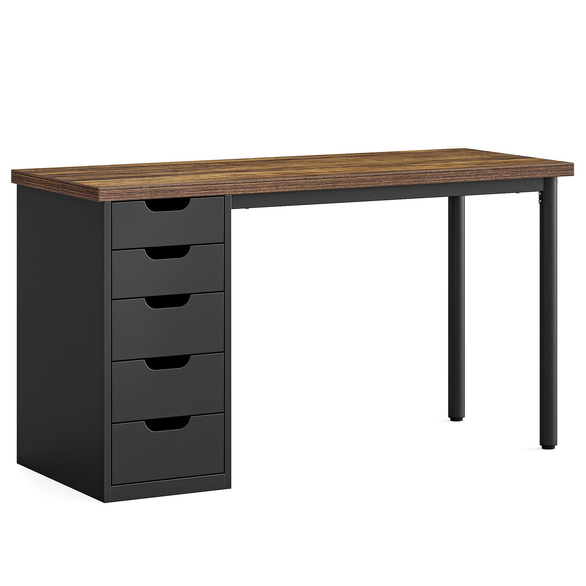 47 Inch Computer Desk with 5 Drawers Metal Frame B5924