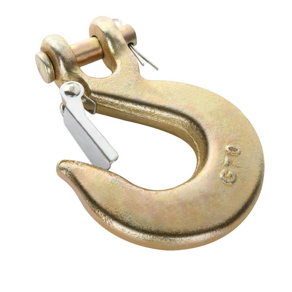 3/8 Inch Heavy Duty Forged Steel Clevis Slip Hook with Latch, 4 Pack W193899