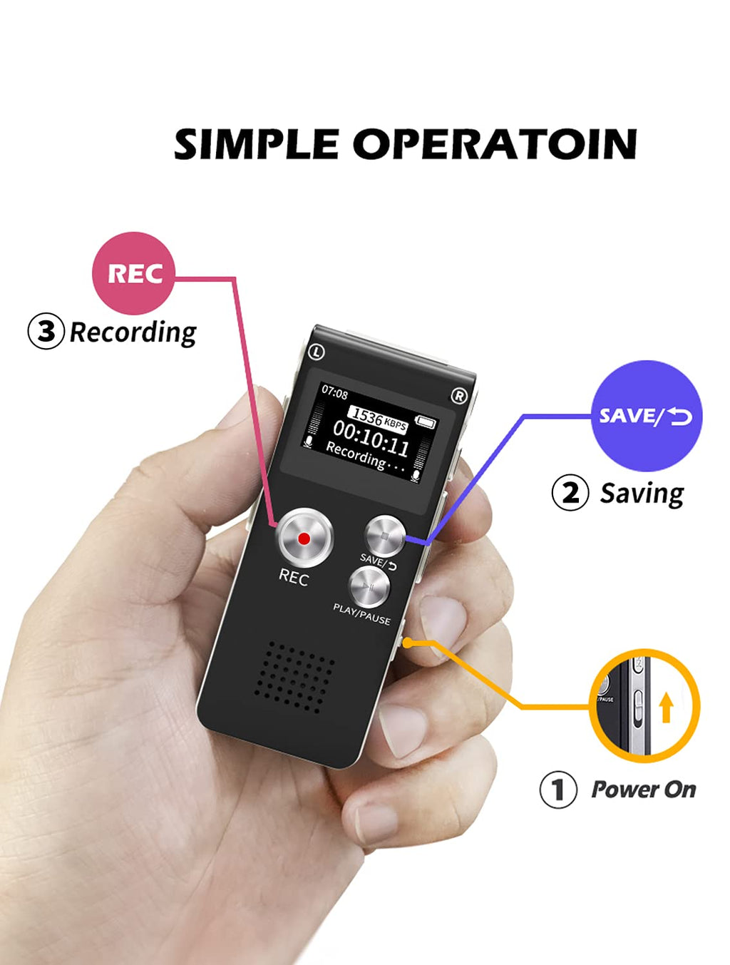 16GB Voice Recorder with Playback R29681