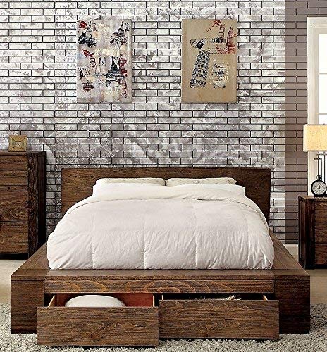 California King Walnut Platform Bed I1531