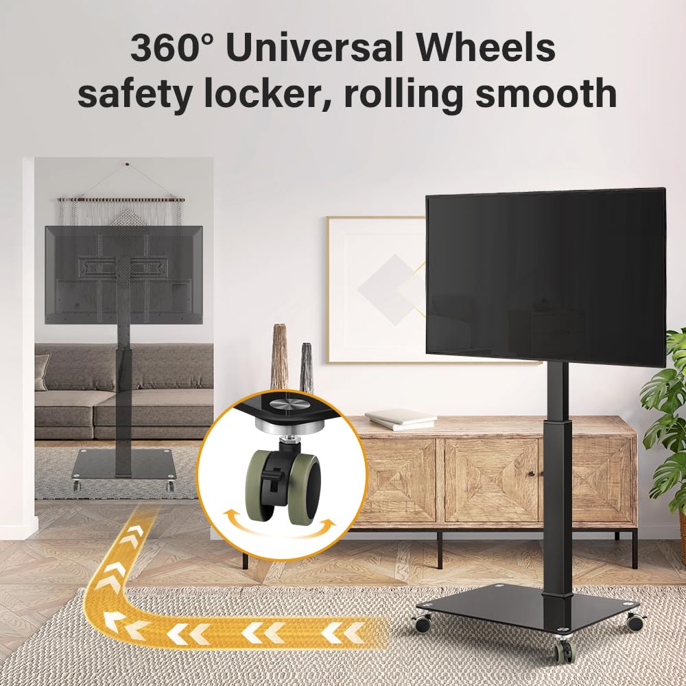 Rolling Floor TV Stand for 27-60 inch LED Screen with Mount Z4823