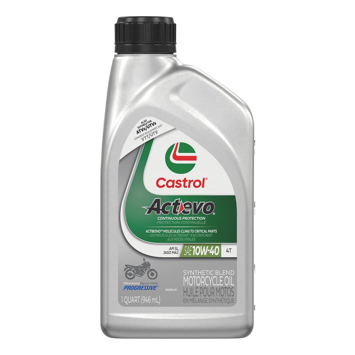 10W-40 Synthetic Blend Motorcycle Oil, 1 Quart, Pack of 6 A55514