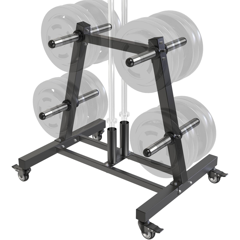 2" Olympic Weight Plate Tree Rack and Barbell Holders O3823
