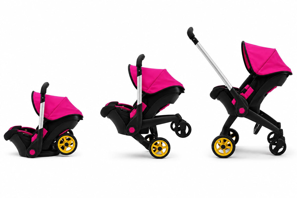 Pink Convertible 2 in 1 Doll Stroller and Car Seat D168420