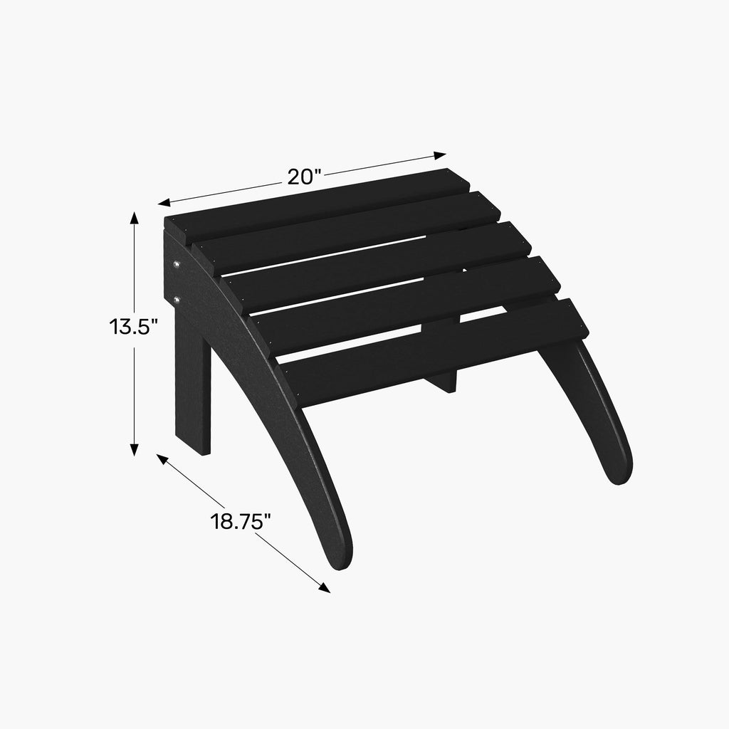 White All Weather Poly Lumber Adirondack Ottoman C793431