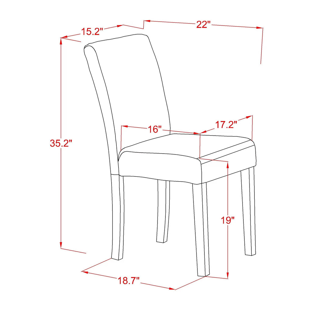 Baked Bean Faux Leather Upholstered Dining Chairs Set of 2 L390