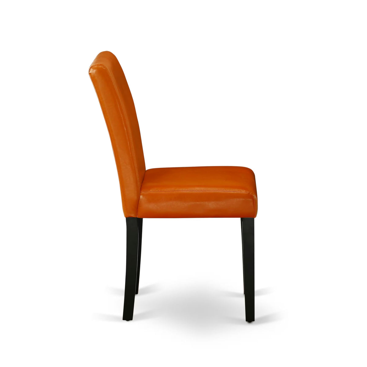 Baked Bean Faux Leather Upholstered Dining Chairs Set of 2 L390
