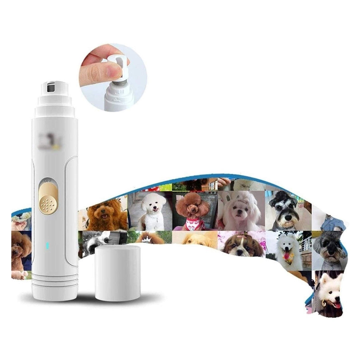 Electric Pet Nail Grinder Rechargeable Quiet A6606