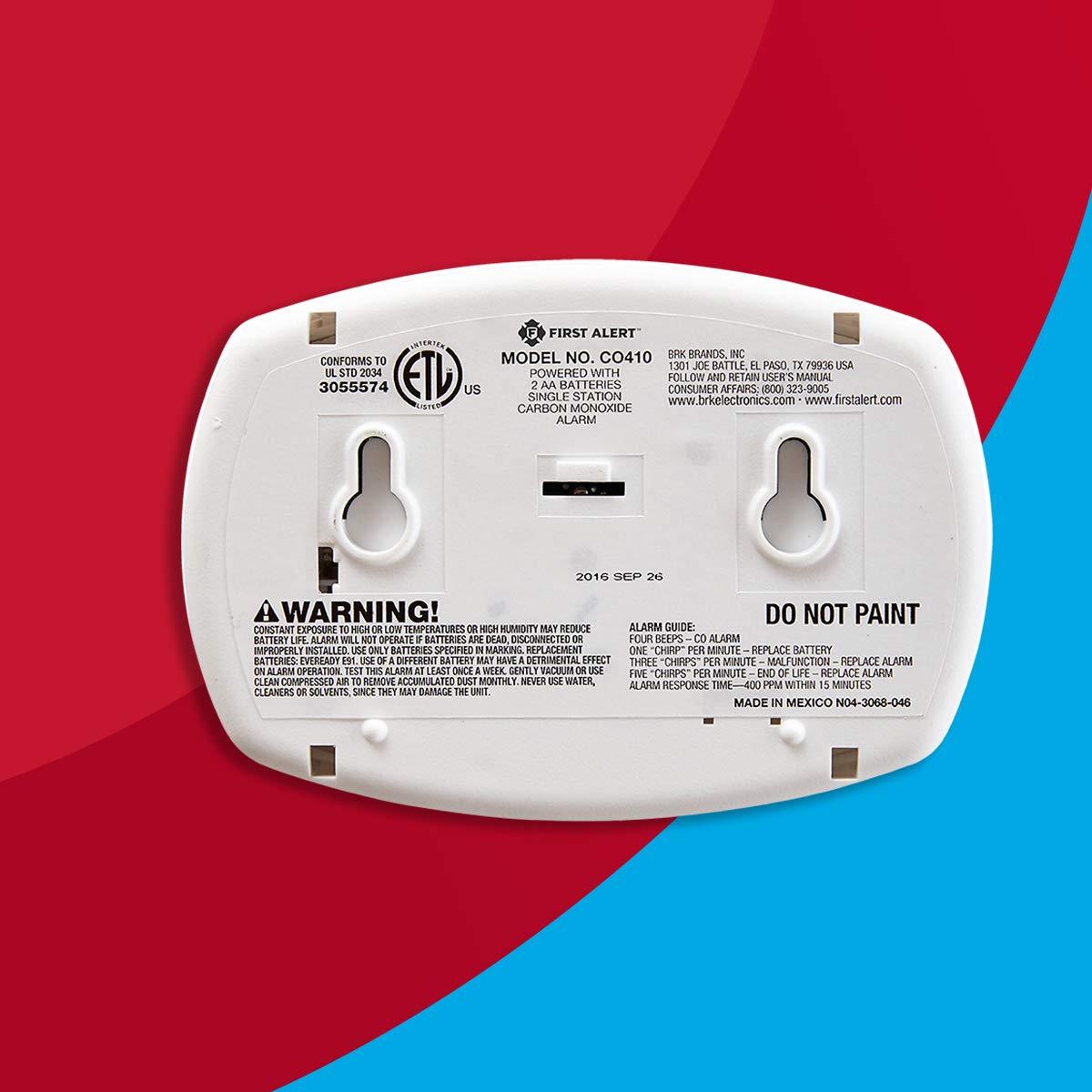 Battery Carbon Monoxide Alarm with Digital Display U336