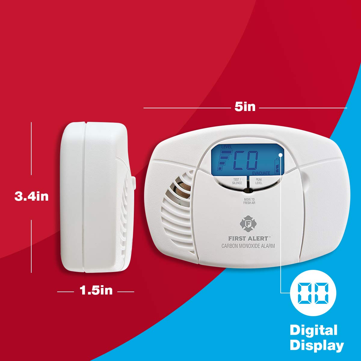Battery Carbon Monoxide Alarm with Digital Display U336