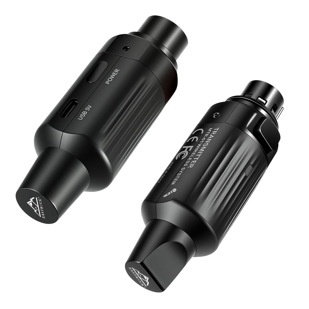 Wireless XLR Transmitter and Receiver for Microphones, 7-Channels 130ft Range, 2.4GHz Auto-Sync, Black Q180