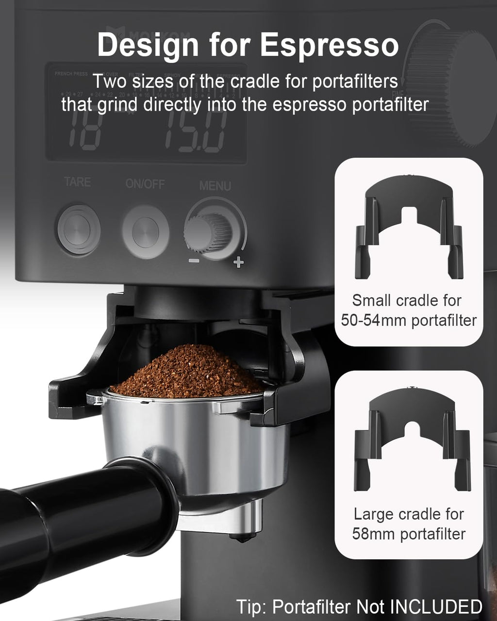 Electric Conical Burr Coffee Grinder with Scale F9655