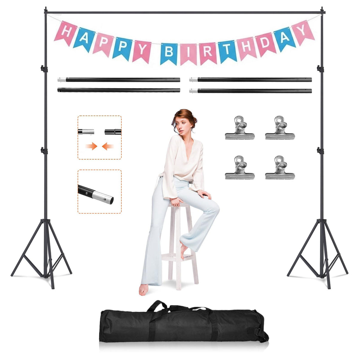 6.5 x 10ft Backdrop Support Stand Kit X329