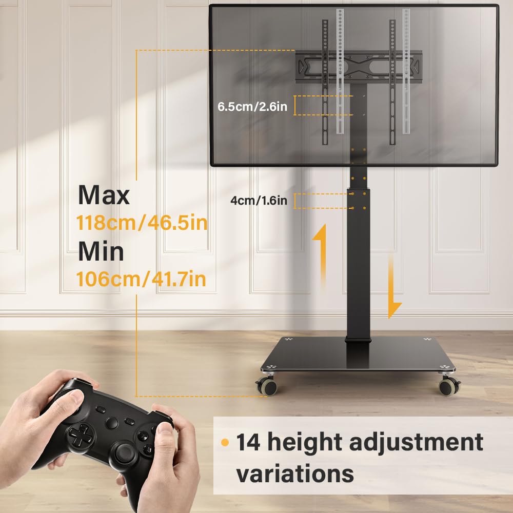Rolling Floor TV Stand for 27-60 inch LED Screen with Mount Z4823