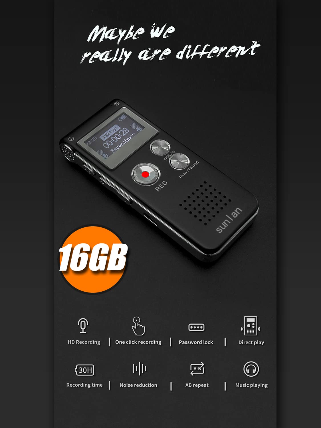 16GB Voice Recorder with Playback R29681