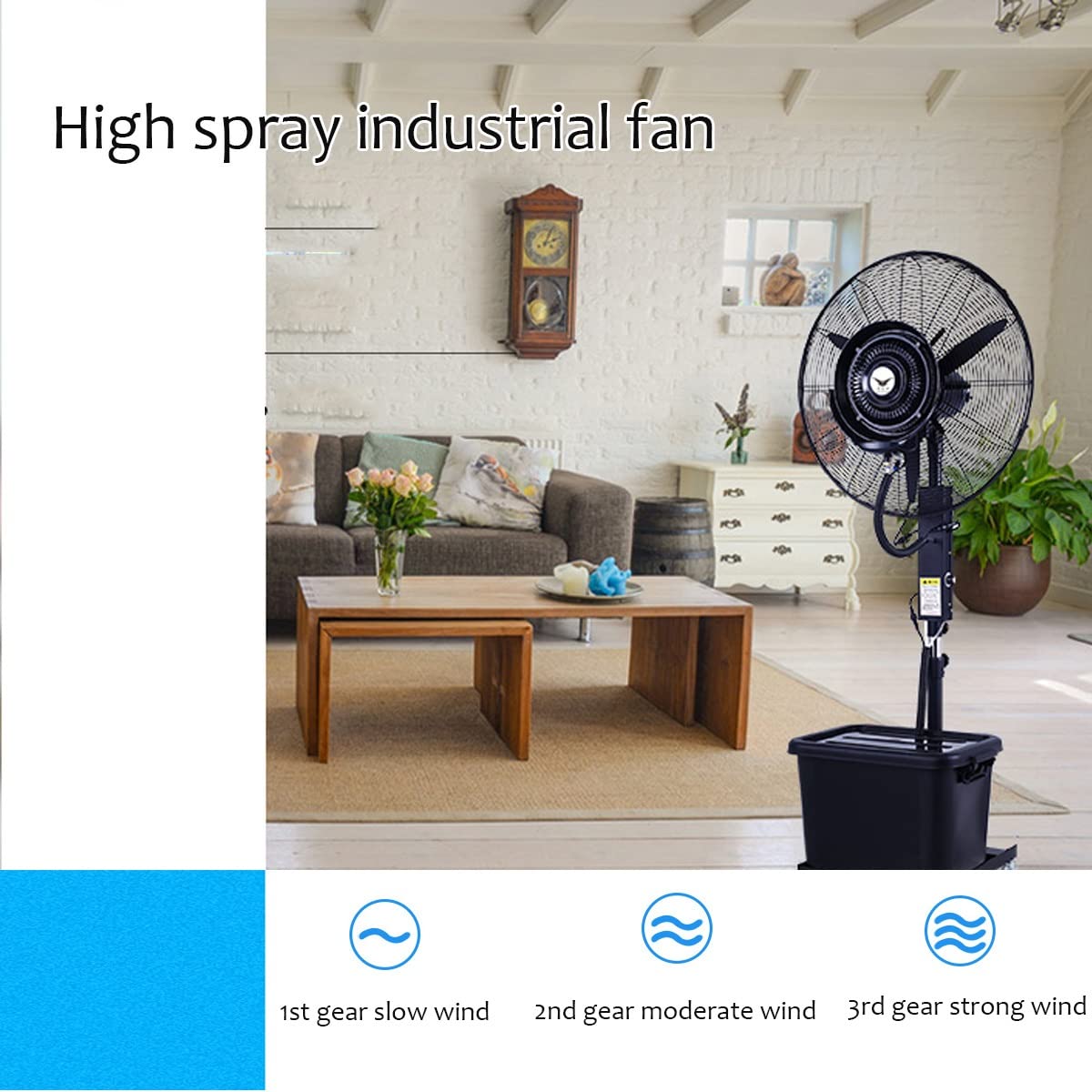 20 Inch High Velocity Metal Floor Fan with 3 Speed Settings Z74801