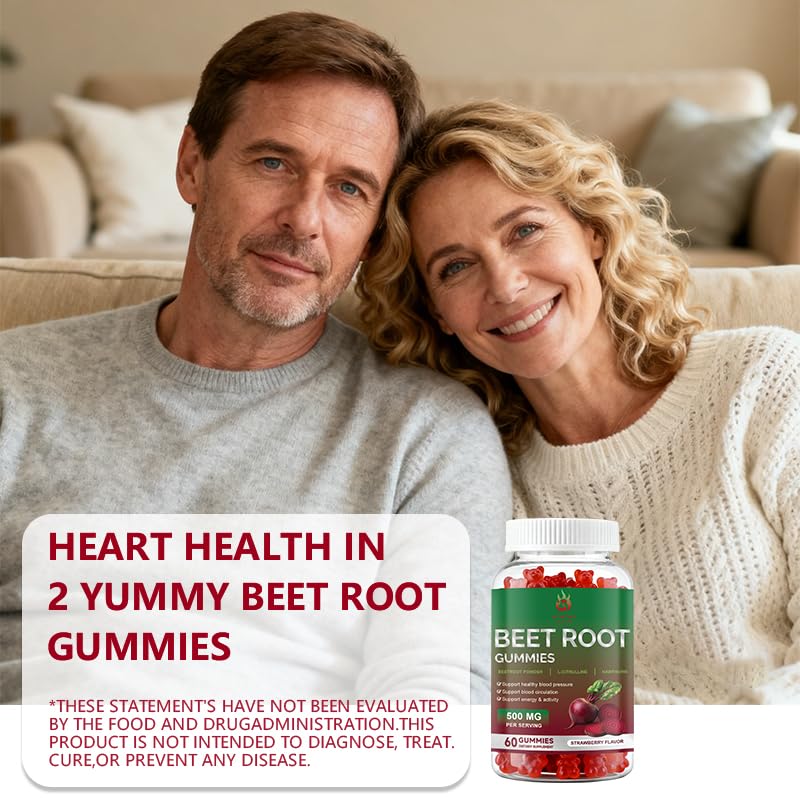 Beet Root Gummies 60 Chews Vegan Non-GMO Gluten Free Supplement N6301