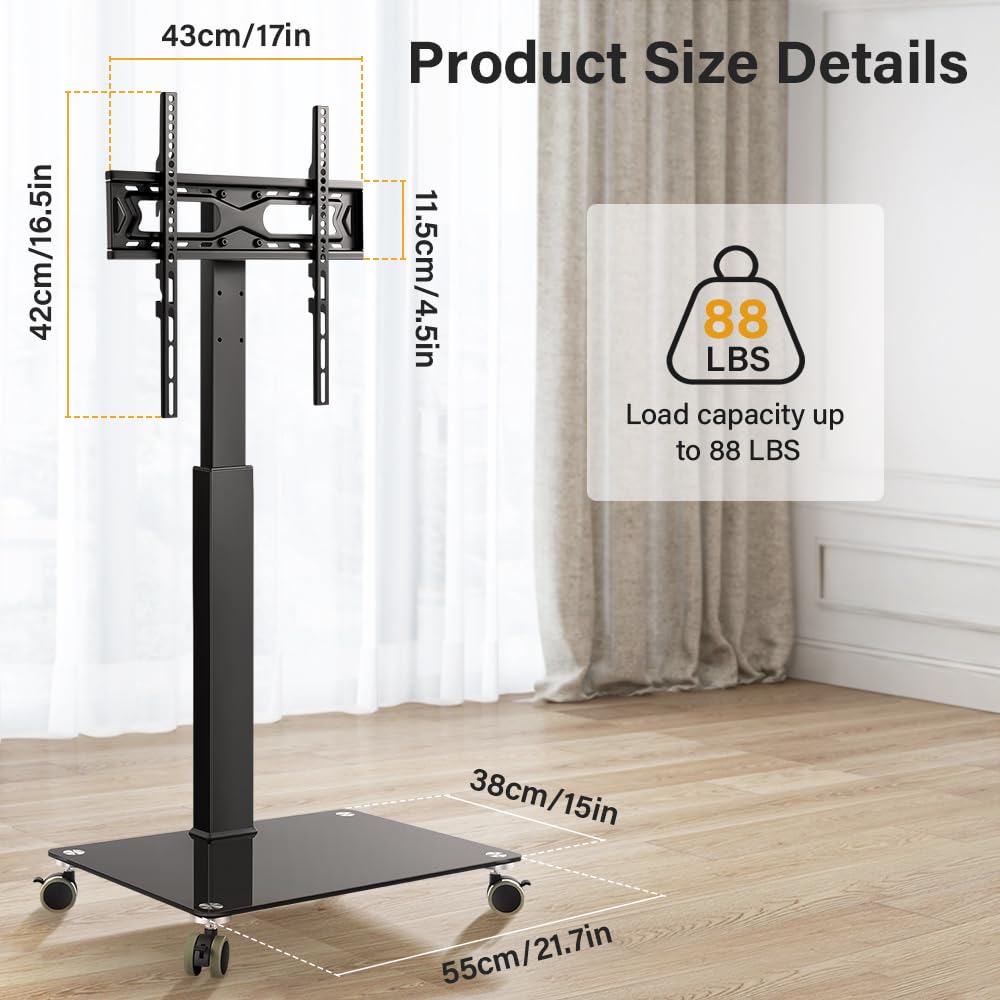 Rolling Floor TV Stand for 27-60 inch LED Screen with Mount Z4823