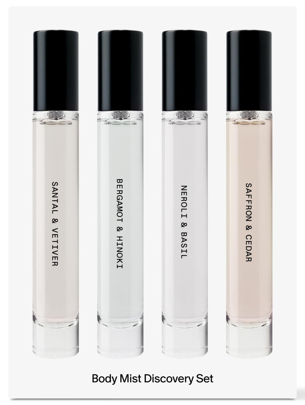 Body Mist Discovery Set, 4 Mini Fragrance Sprays, 0.34 oz Each O335