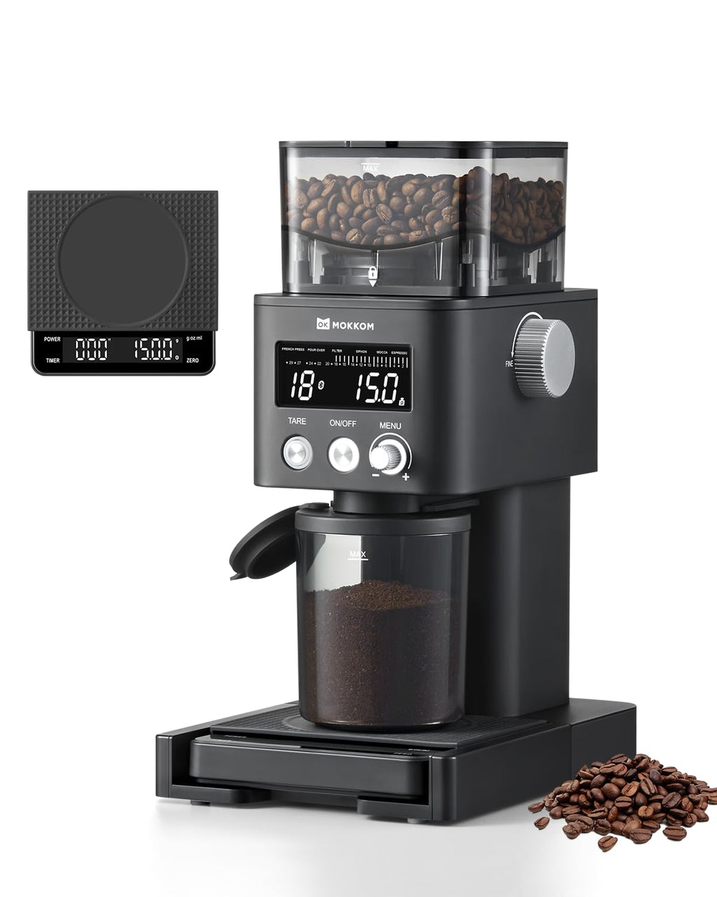 Electric Conical Burr Coffee Grinder with Scale F9655