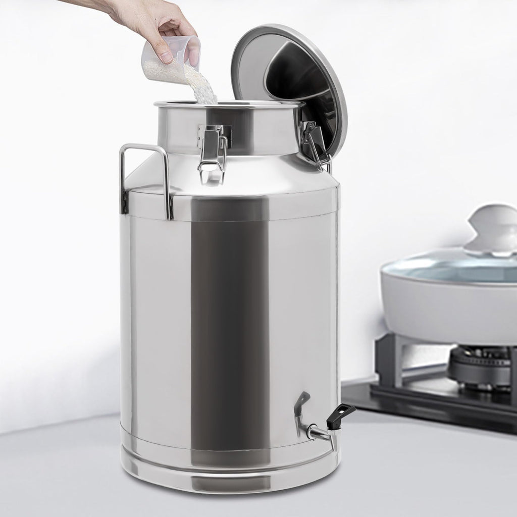 60L Stainless Steel Milk Can with Faucet and Sealed Lid H75425