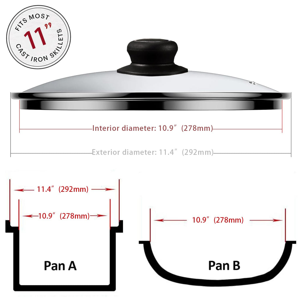 11 Inch Tempered Glass Pan Lid W301