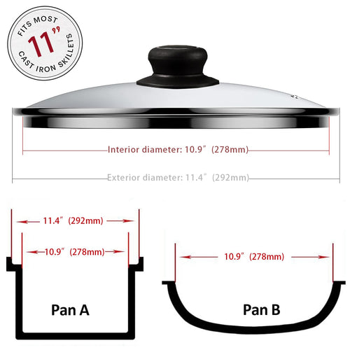 11 Inch Tempered Glass Pan Lid W301