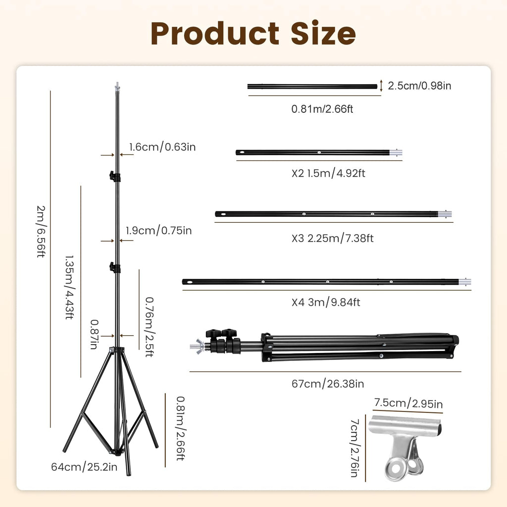 6.5 x 10ft Backdrop Support Stand Kit X329