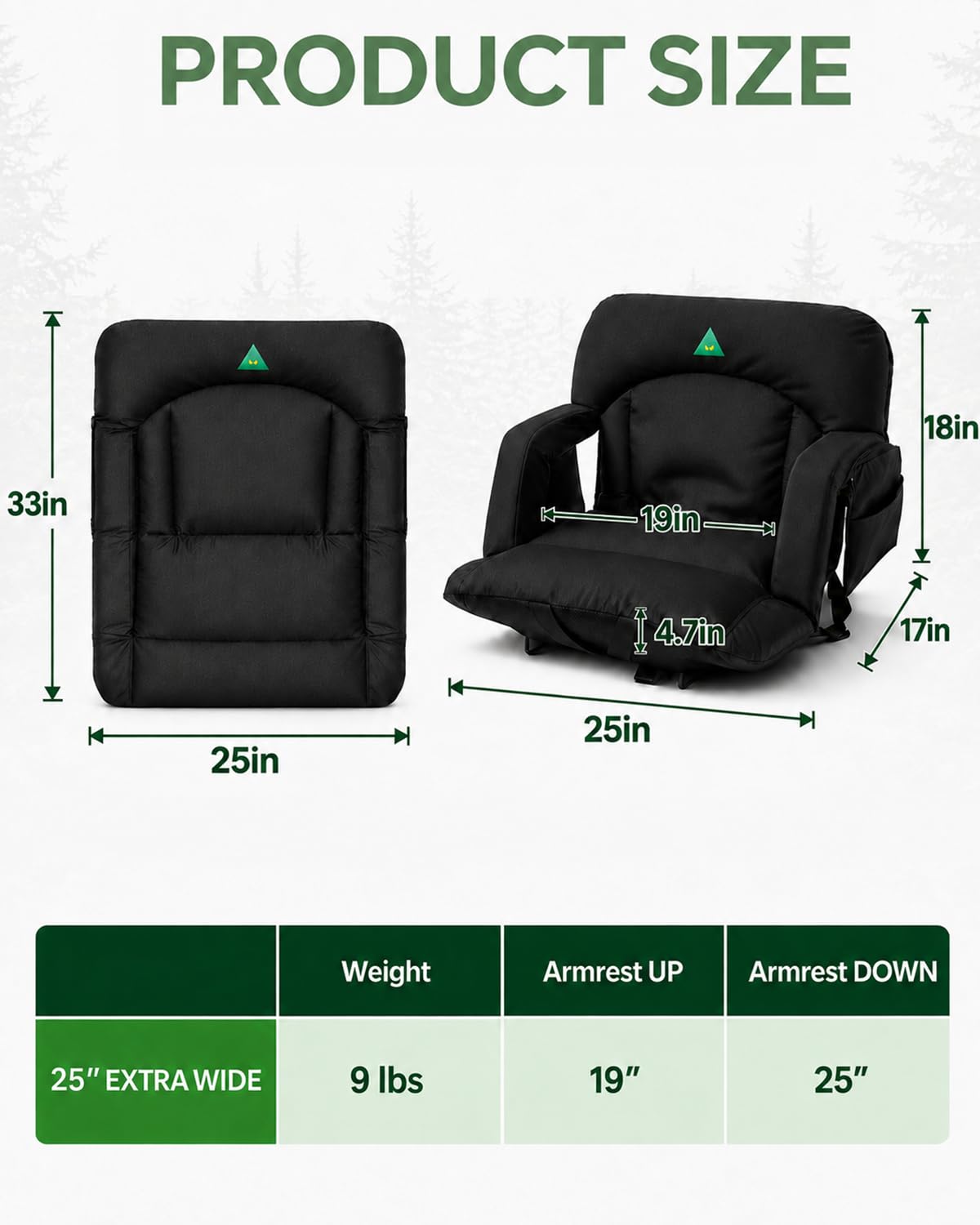 25" Wide Stadium Seats with Armrests & Back Support C994