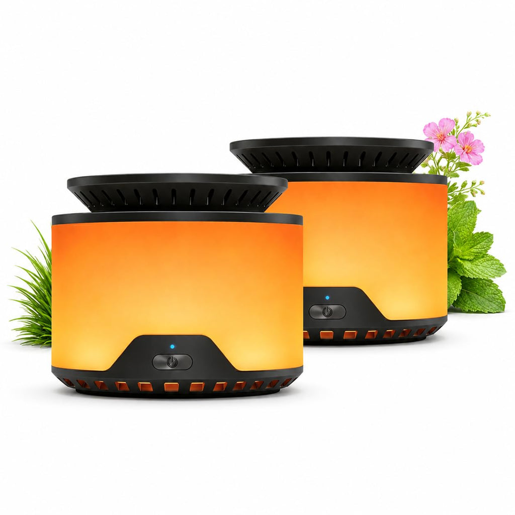 Rechargeable Mosquito Repeller 2 Pack with Citronella Geraniol Peppermint Refills A858
