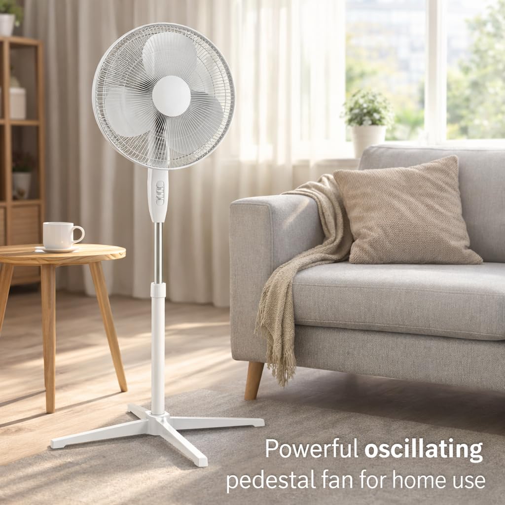 16 Inch Oscillating Pedestal Fan with Remote L678