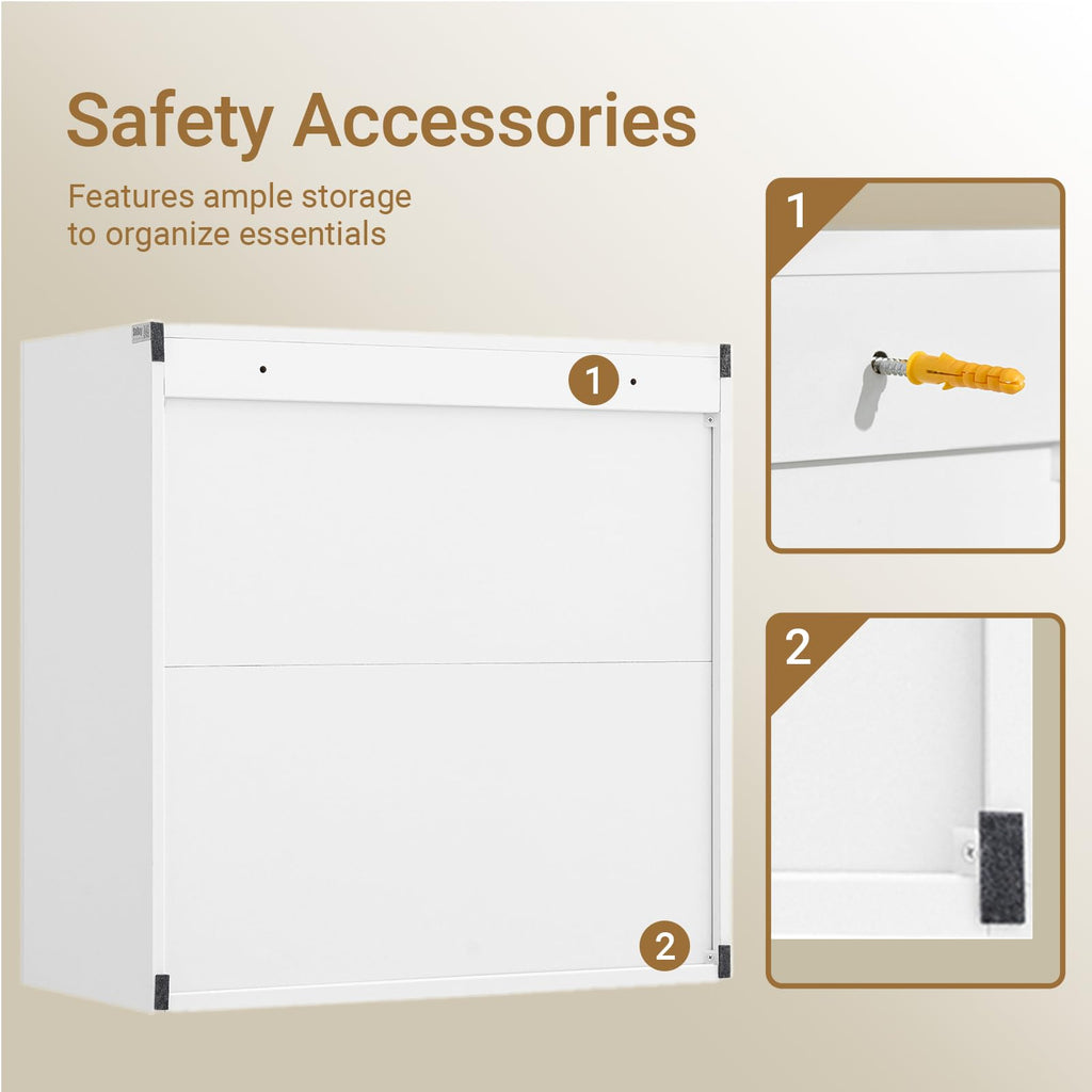 White Wall Cabinet with Shelf D839