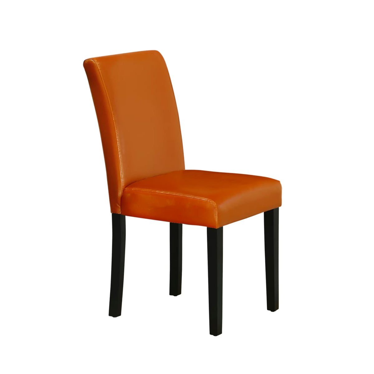 Baked Bean Faux Leather Upholstered Dining Chairs Set of 2 L390