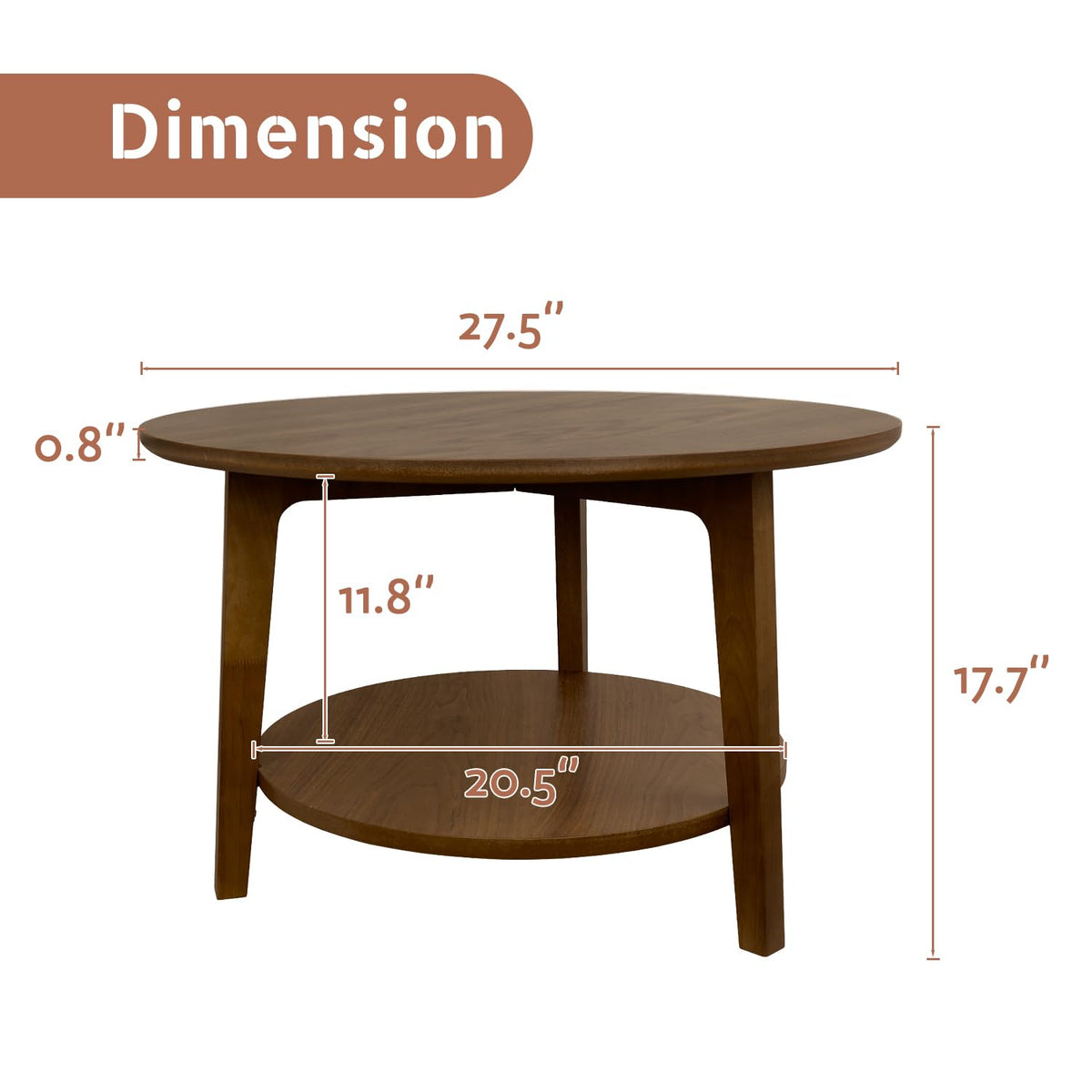 2-Tier Round Wood Coffee Table H74053