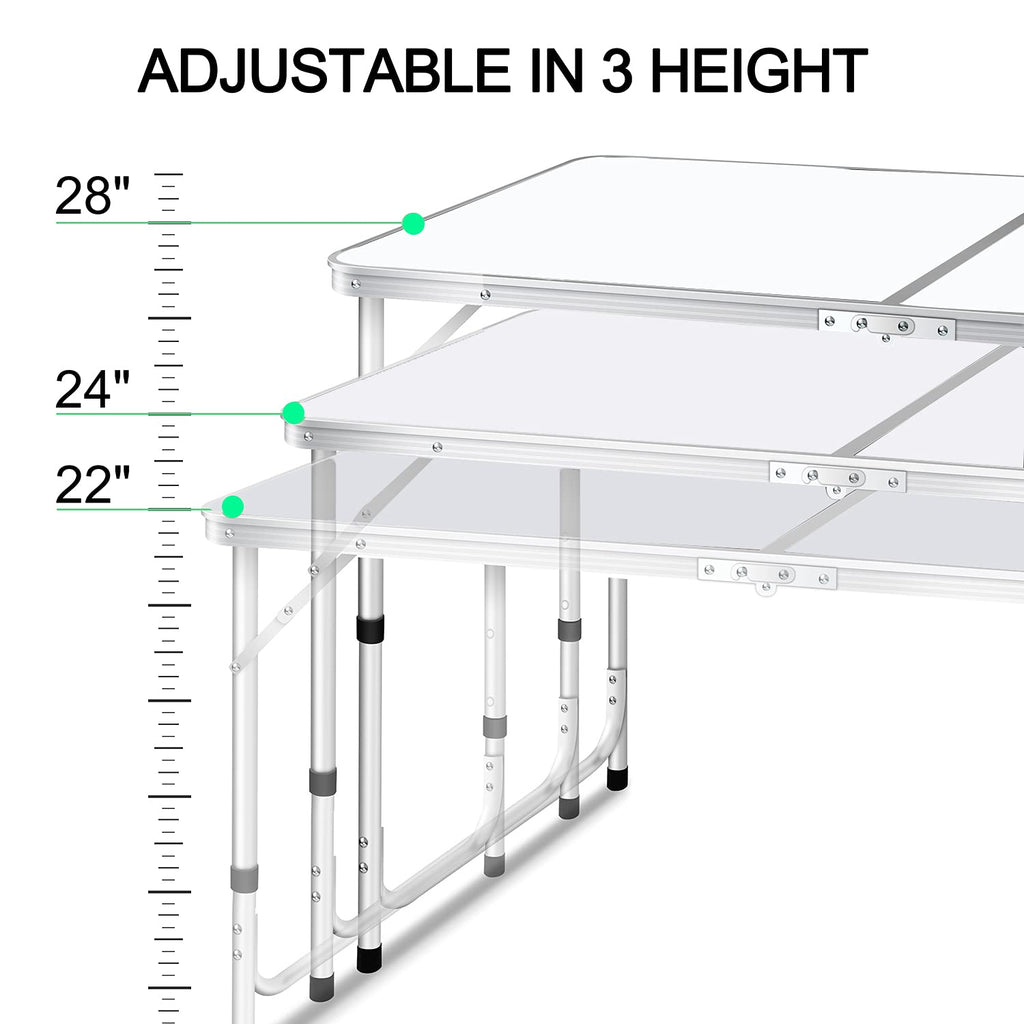 4 FT Aluminum Height Adjustable Folding Camping Table M109838
